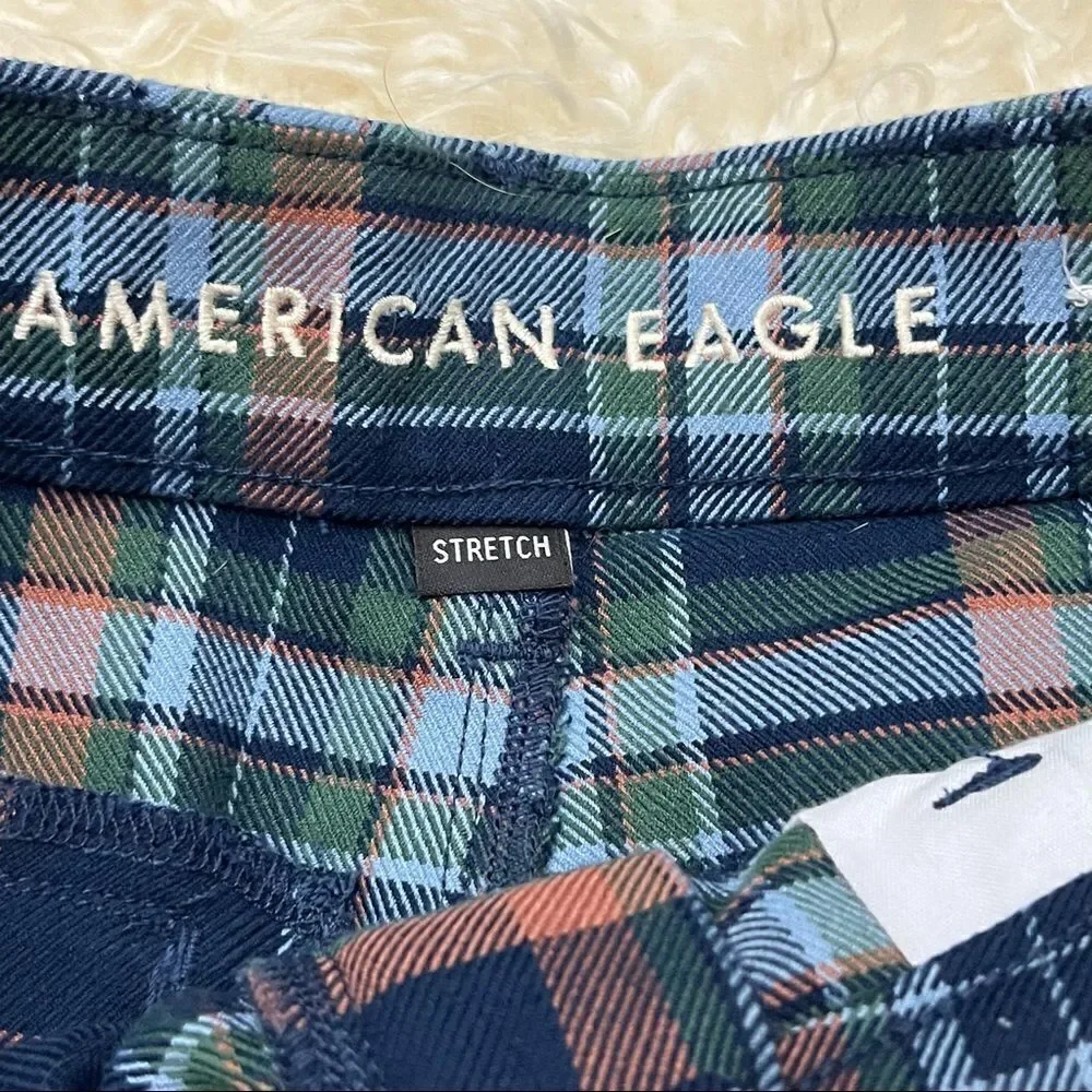 American Eagle High Rise Plaid Trouser DIY Shorts 0